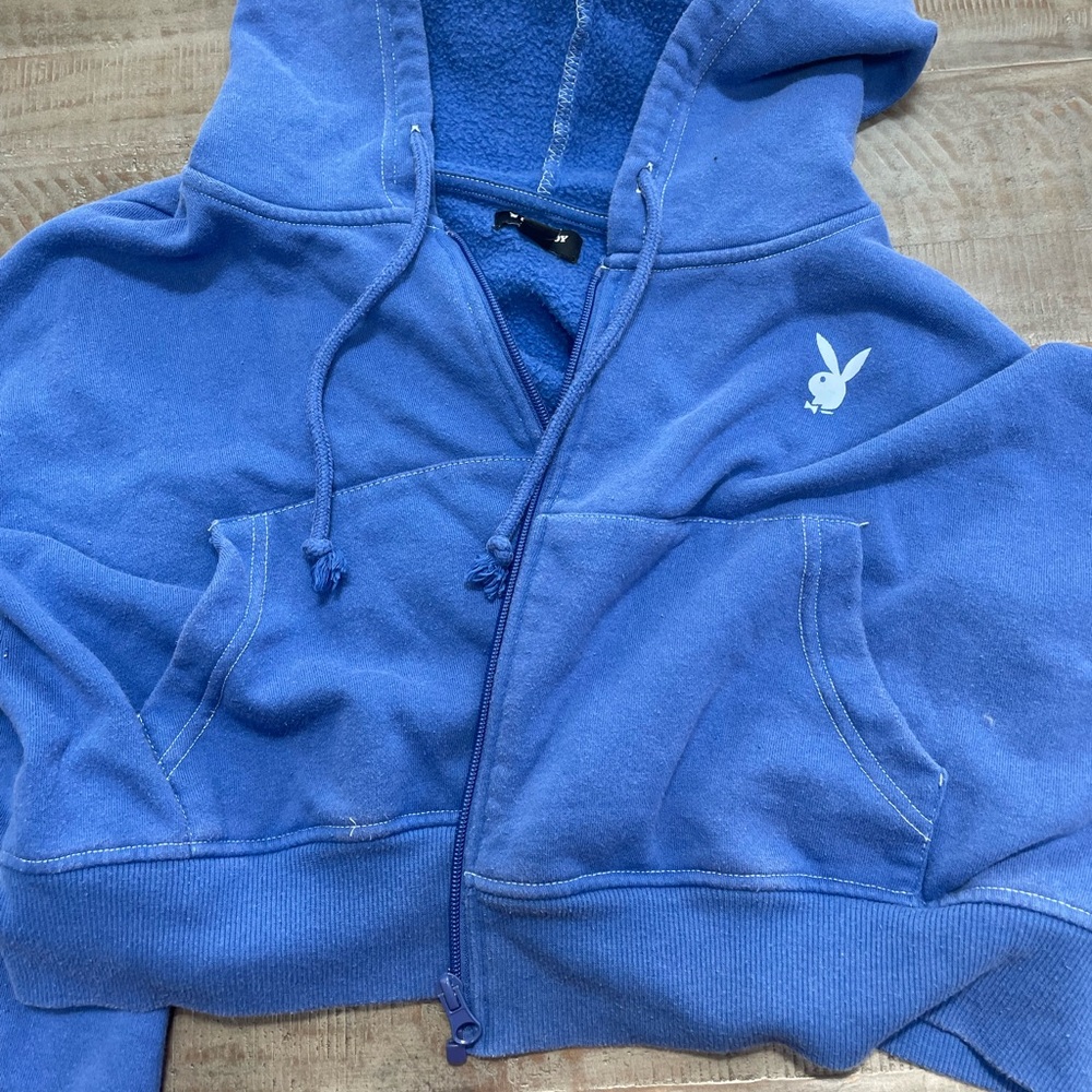 Playboy cropped zip up sweatshirt